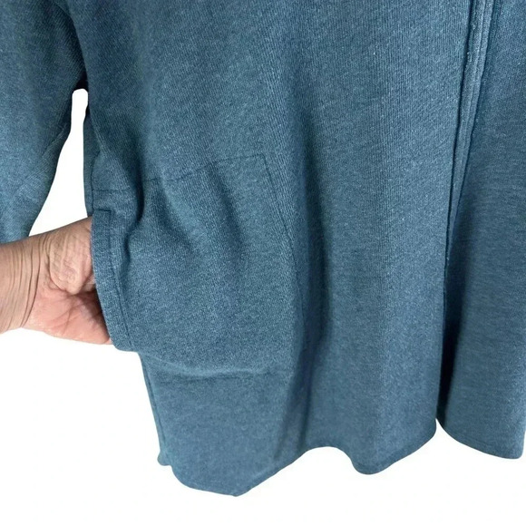 J Jill PURE JILL Womens M RELAXED Fit 3/4 Sleeve Blue PONCHO Tunic Cowl Neck - Picture 9 of 16